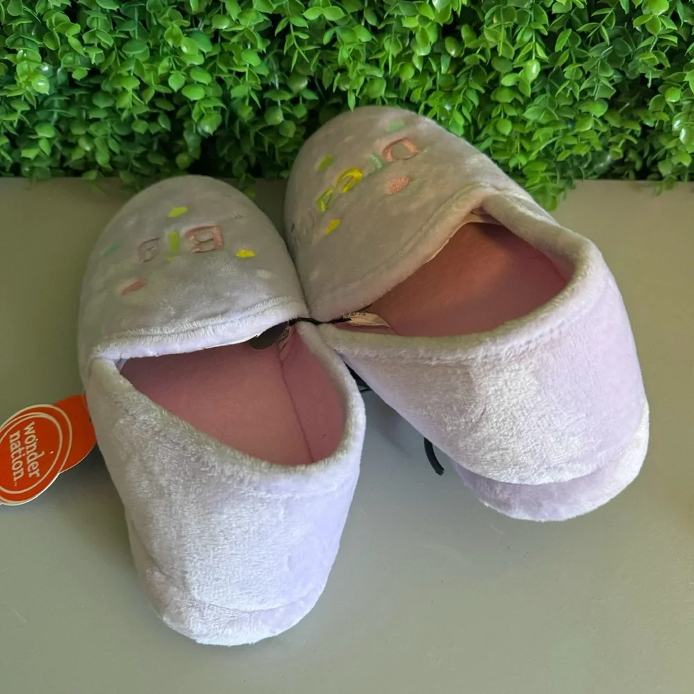 Dream Big Girls Purple Aline Slipper Size 2/3 NEW Wonder Nation
